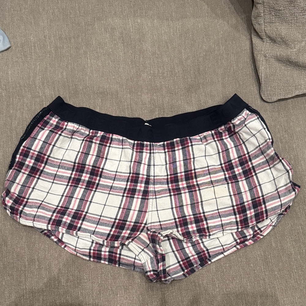 Garage Pink Plaid Sleep Shorts